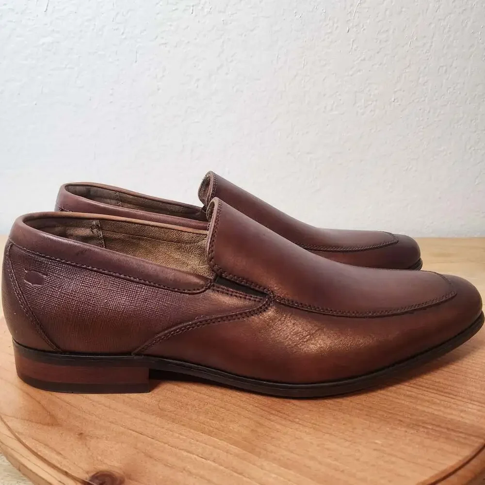 Florsheim Flexsole Shoes Mens Size 10 Brown Leather Loafers Slip On 11928-221